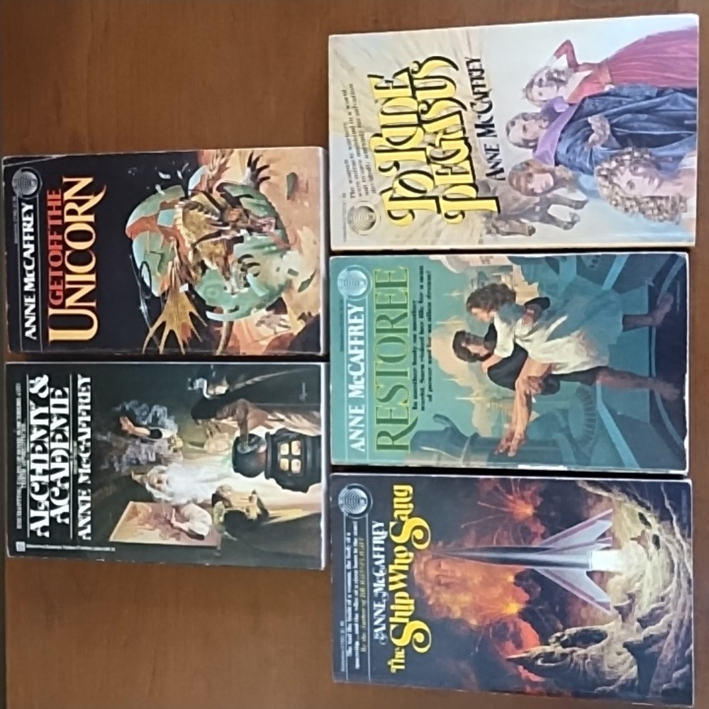 Vintage Anne McCaffrey 5 Books Fantasy Science Fiction Romance Space Travel